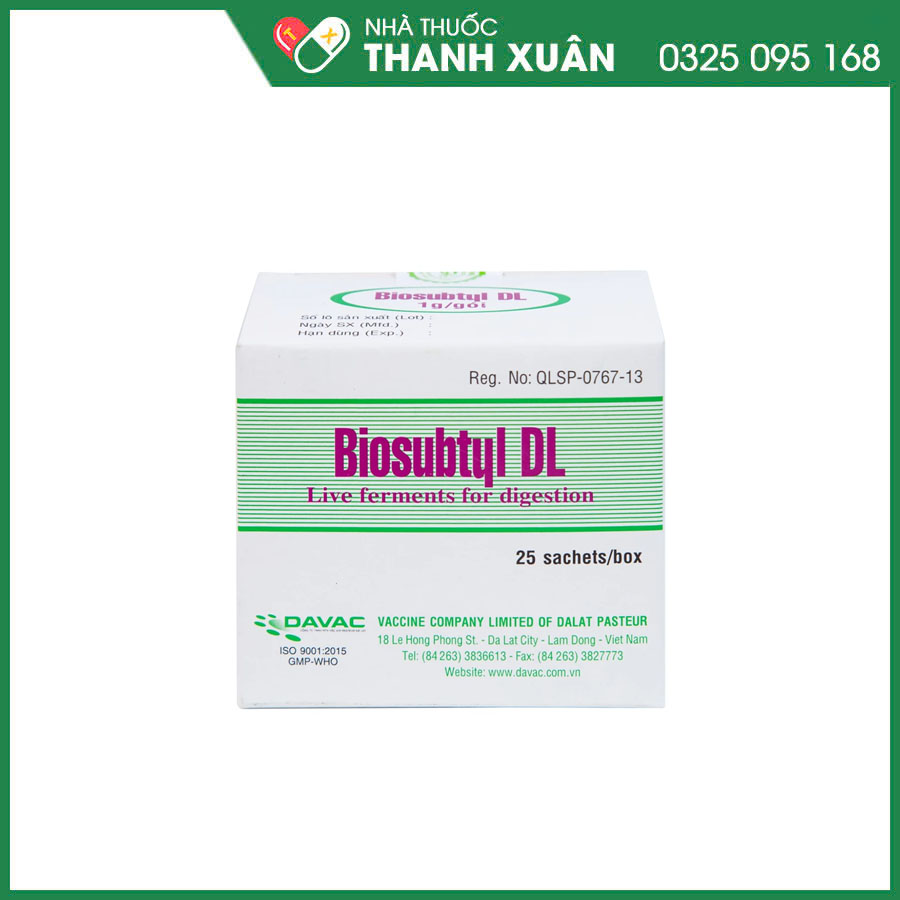 Biosubtyl DL thuốc điều trị tiêu chảy, viêm ruột cấp và mãn tính, rối loạn tiêu hóa